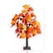 2ft. Pre-Lit Bright Autumn Maple Artificial Fall Tree with 24 Warm White LED Lights and Detachable Base